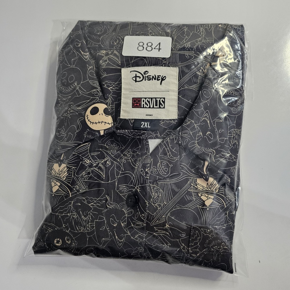 RSVLTS - Bone Daddy NBX Jack Skellington Womens Camp Collar Shirt Disney 2XL - Picture 9 of 9